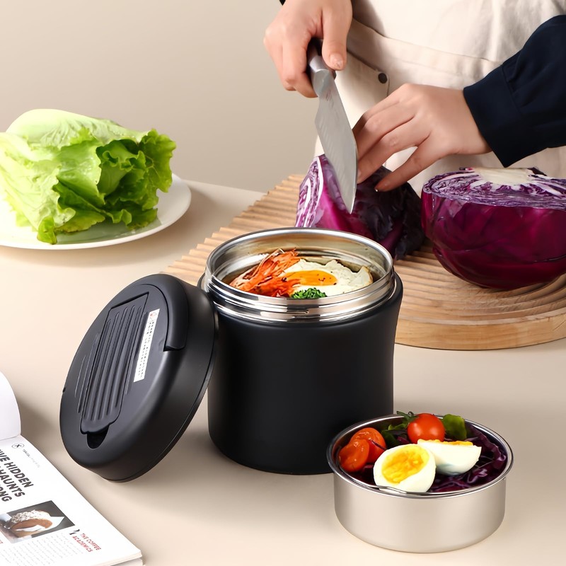 Thermal Container for Food, 1200 ml Thermal Bowl with Lid