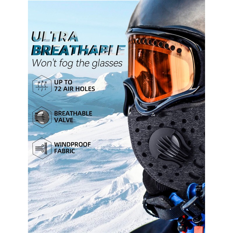 ROCKBROS Ski Mask Balaclava Winter Mask for Men Baclava Cold