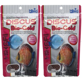 Hikari DISCUS BIO-GOLD, 2.82 oz, High-Protein Fish Food, Natural Color Enhancing Ingredients, Supports Immune System Health, All Life Stages, 2 Pack