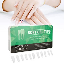 500 Piezas de Cubierta Completa de Uñas Falsas, Claras de Acrílico Semi Frosted Press On, Arte del Clavo DIY para Salones de Manicura, Cortos para Muj