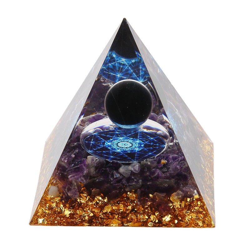 Crystal Pyramid Exquisite Beautiful Pyramid Power Stone Ornament for Desks