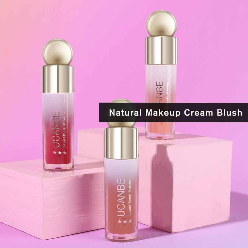 UCANBE 3 PCS Liquid Blush Makeup Set, Blendable Soft Cream
