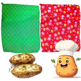 Microwave Potato Bag 2 Pack Baked Potato Express Microwave Bag for Perfect Baked Potatoes – Reusable Potato Cooker for Microwave