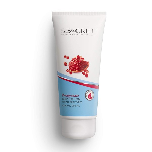 SEACRET Body Lotion with Minerals from the Dead Sea, Scented Lotion - Pomegranate, 6.8 FL.OZ