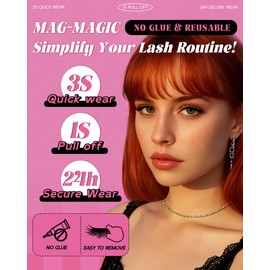 Natural Look Soft Magnetic Eyelashes - Upgrade Reusable Magnetic Eyelashes, Easy To Wear and Remove Soft Magnet Lashes with Applicator Lash Fixer, No Glue Needed by EMEDA(Natural)