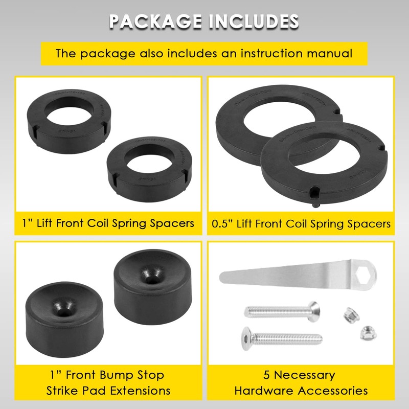 1155300 JT: 1.5” High Performance Spacer Leveling Kit Fits for