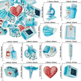 Ephlyn 48Pcs Edible Nurse Cupcake Toppers Nursing School Graduation 2025 Cupcake Picks for Medical Rn Nurse Grad Themed Birthday Party Supplies
