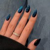 Dark Blue Cat Eye False Nails, SXVME Glitter Press on