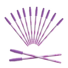 50 Piezas De Varitas De Rímel De Silicona, Cepillos De Pestañas Desechables, Cepillo De Carrete De Pestañas Suave Para Extensiones De Pestañas (Morado Oscuro)