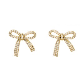 Gold Bow Earrings for Women Rhinestone Bow Earrings Christmas Stud Earring Wedding Party Birthday Christmas Jewelry Gifts