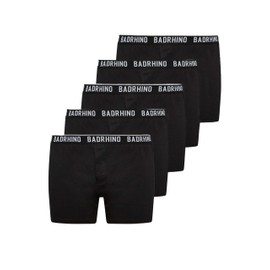 BadRhino Big & Tall 5 Pack Button Up Loose Fit Boxers - Men's - Plus Size Curve Black