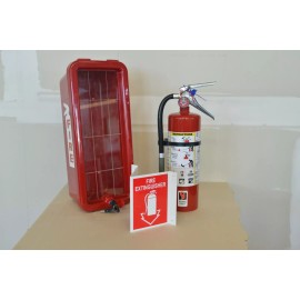 Unbranded  NEW 5LB RED FIRE EXTINGUISHER CABINET & NEW 2024 5LB ABC FIRE EXTINGUISHER