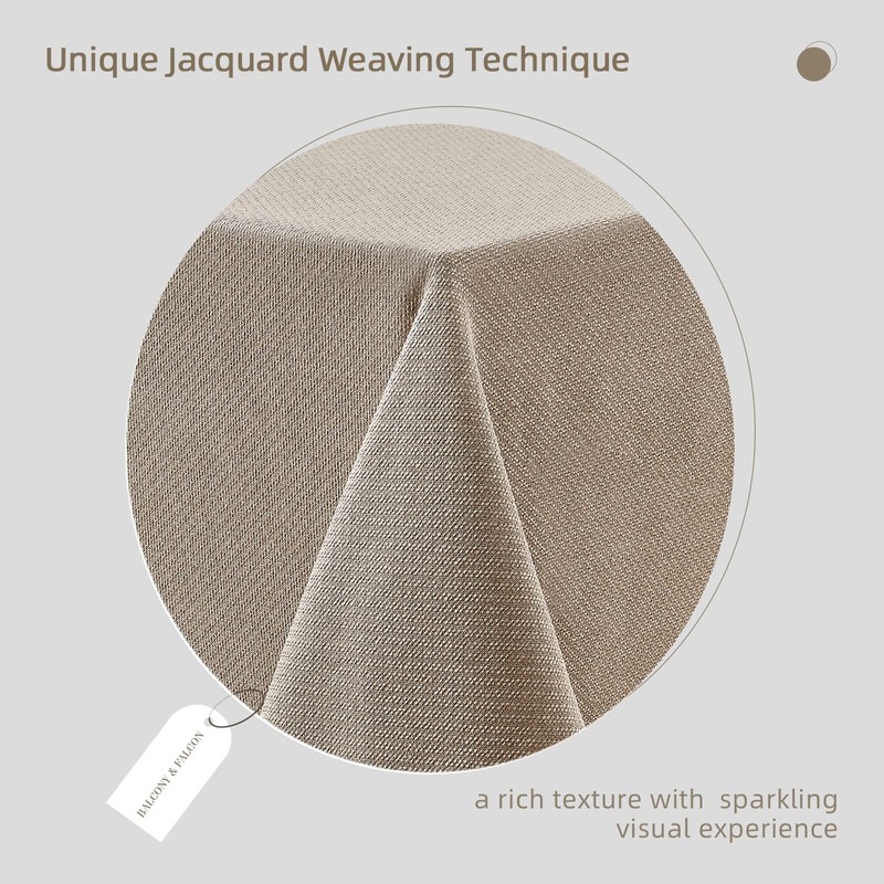 BALCONY & FALCON Rectangle Tablecloth Jacquard Style Water Resistant Table