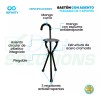 Infinity Bastón Tripié Rider De 3 Apoyos Plegable. Con Asiento