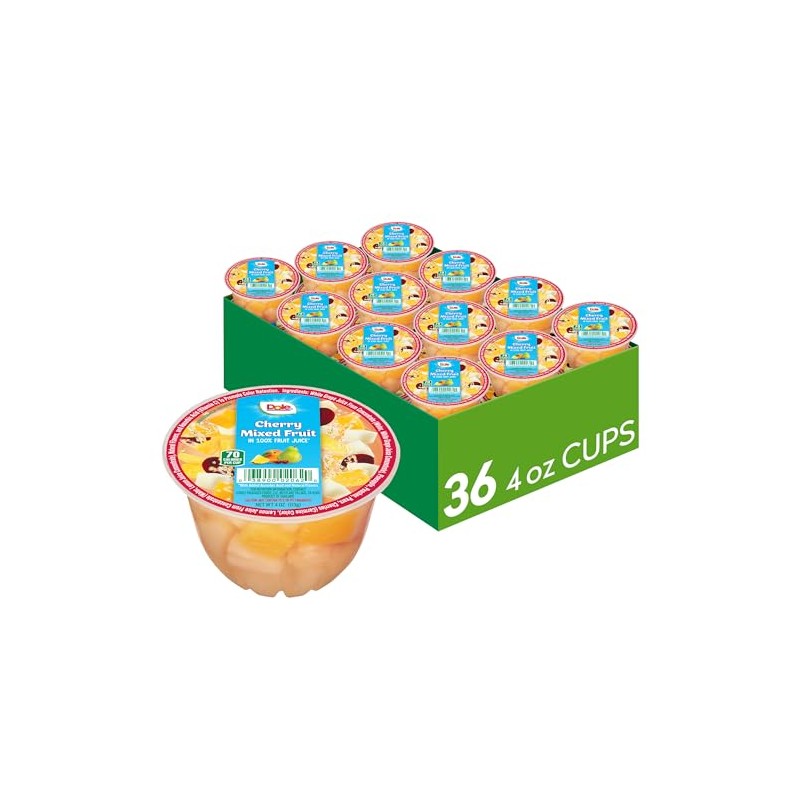 Dole Fruit Bowls Cherry Mixed Fruit in 100% Juice Snacks,