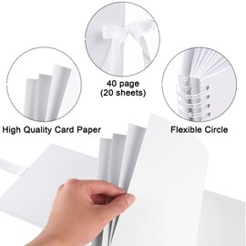 Vienrose DIY Photo Album 24 x 17 cm DIY Photo Book 40 Pages Tissue Ribbon Craft Paper Album for Over 80 10 x 15 Photos Baby Family Valentine's Day Birthday Anniversary Gift