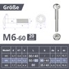 ORTAVA Carriage Bolts M6 x 60 Galvanised DIN 603 (Pack