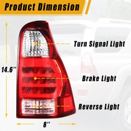 Boine Left Driver Side Tail Light Assembly Compatible With 2006 2007 2008 2009 Toyota 4Runner SR5 Sport Limited Rear Light Brake Lamps Replaces TO2800172 8156135280 (Left Driver Side)