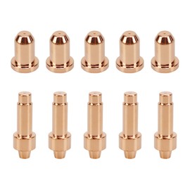 Vaphy 5pcs 770791 Electrode 5pcs 770796 Nozzle Tip Fit for Hobart Airforce 27i 40i Plasma Cutter XT30R XT40R Torch Plasma Cutting Torch Consumables
