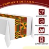 Oudain 6 Pcs 54" x 108" Kente White Plastic Tablecloths