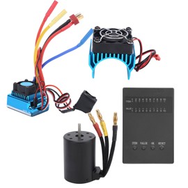 3650 Motor 2300KV+ 45A Brushless ESC Program Card Heat Sink Set for 1/10 RC Car