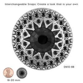 Ginger Snaps Champion - Jet Charm Accessory | Interchangeable & Adjustable Snap Jewelry Collection | Button Charms for Necklaces Bracelets | Standard Size | SN10-88 | Regular 20mm