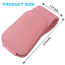 Sunglasses Holders for Car Visor,Car Magnetic Glasses Holder Leather Sunglasses Clip and Ticket Card Clip Suitable for Car Interior Visor and Different Size Eyeglasses.(Pink)