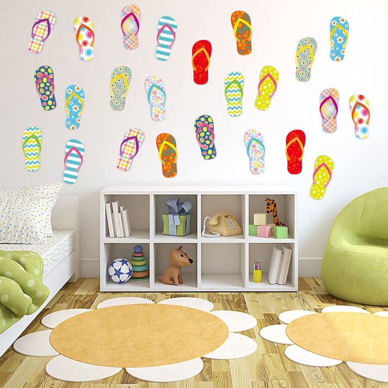 Fancy Land Flip-Flop Cutouts Summer Bulletin Board Cutouts Decorations for