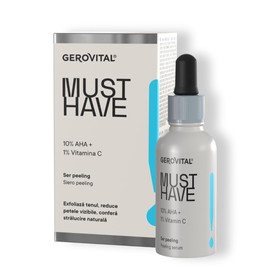 Gerovital Must Have Exfoliating Serum with 10% AHA & 1% Vitamin C - Smoothing Face Serum for a More Even Complexion - 30 ml