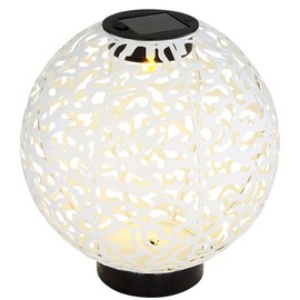 GLOBO LIGHTING Solar Lamp Outdoor Garden Ball LED Solar Ball 20 cm Balcony Decorative Light Effect Oriental Design in Concrete Look 3000 K Diameter 20 x 21 cm