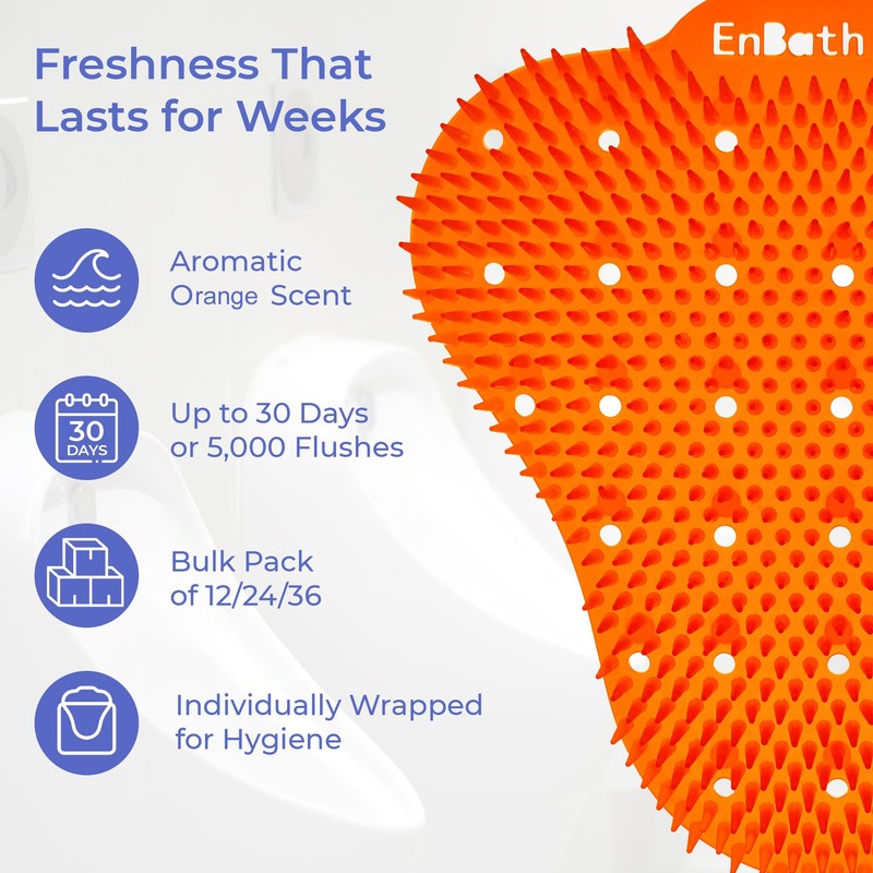 Orange Scented Urinal Splash Guard (12-Pack) Anti Splash Urinal Screen