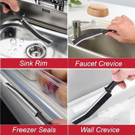 Crevice Cleaning Brush Cleaning Supplies Cleaning Tools Essentials - Stiff Bristle Scrub Brush for Bathroom, Kitchen, Windows, Faucets, Toilet, Grout, Car Household 2 Pcs