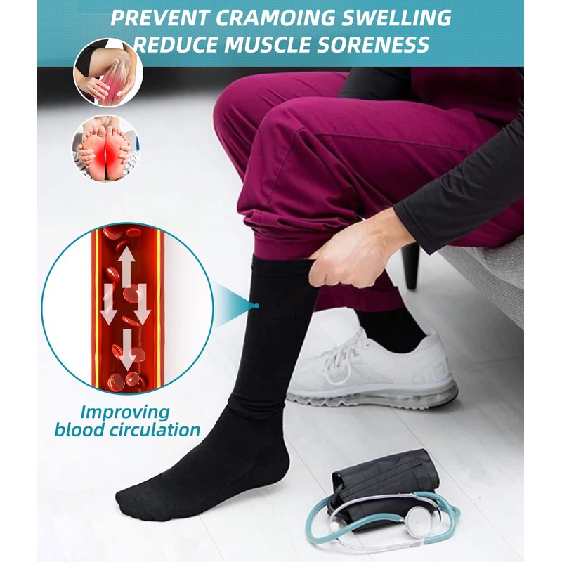 Compression Socks for Men & Women 20-30mmHg-Graduated Supports Socks for