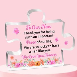 FMCC Nan Gifts Best Nan Birthday Gifts Nan Mothers Day Christmas Keepsake Acrylic Plaque Gifts for Nan from grandchildren