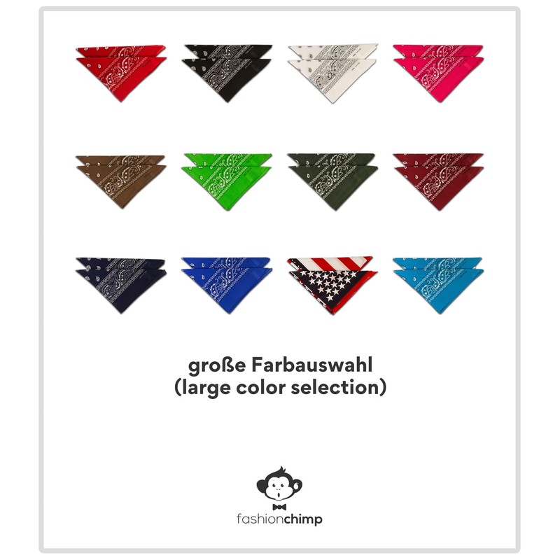 fashionchimp® Unisex Velour Bandana, Made of 100% Cotton, AZO-Free, Pack