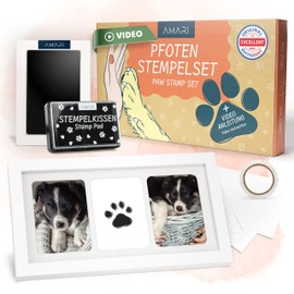 Amari ® Paw Print Set Including 2 Ink Pads and 4 Print Cards - Paw Print Set Dog - Gifts for Dog Owners - Paw Print Set Cat - Dog Memory