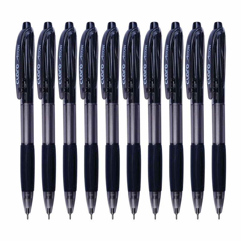 ArrowRT Retractable Ballpoint Pens, BLACK, Fine Point (0.7mm), Pack of