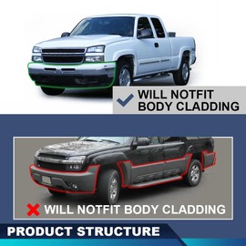 PIT66 Headlights Assembly Compatible with 2003-2006 Chevy Silverado 1500 2500 3500 HD Models/03-06 Avalanche 1500 2500(Fit No Cladding only) Chrome Housing Halogen Headlamps