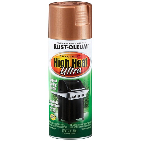 Rust-Oleum 241232 6 Pack High Heat Ultra Enamel Spray, Aged Copper, 12-Ounce