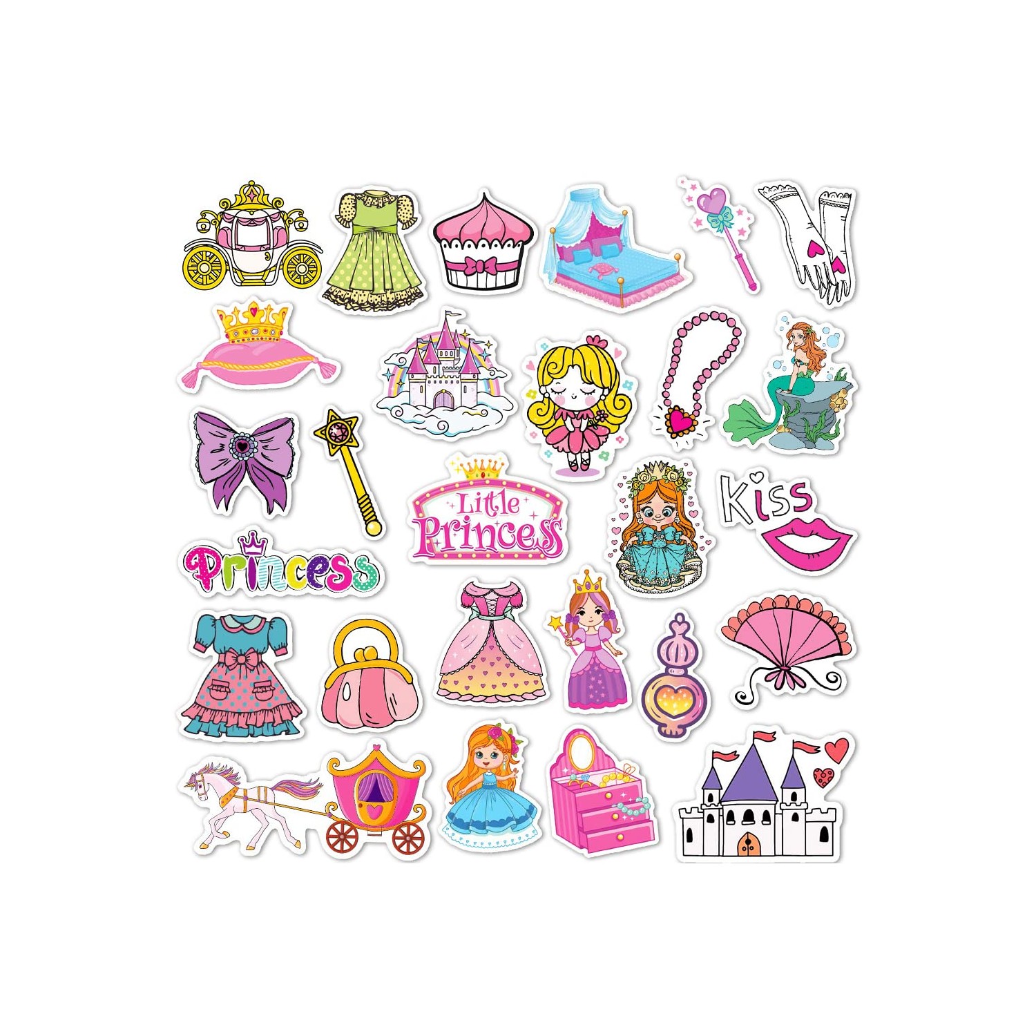 SUSIHI Princess Stickers for Girls Princess Stickers for Water Bottles ...