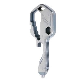 ieron 1pc 24-in-1 Multi-Tool Key Stainless Steel Portable Tool Keychain - Mini Multi-Tool Key for Men, Husband, Dads, Employees - Silver