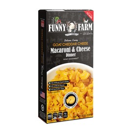 Funny Farm A2 Milk Macaroni and Cheese | Pasta with Cheddar Cheese Flavor - Goat Cheese Mac and Cheese Dinner Bundle (Bulk 8 Pack) | A2 Goat Milk Cheese Powder Base with Elbow Macaroni Noodles - Goats Milk Based Cheddar Cheese Powder Mac n Cheese