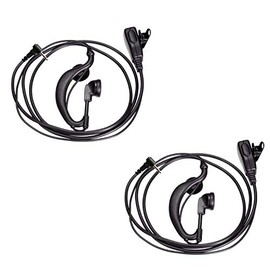 Movilideas Walkie Earphones with PTT Microphone Compatible with Motorola 1 Pin Headphones 2 Pack