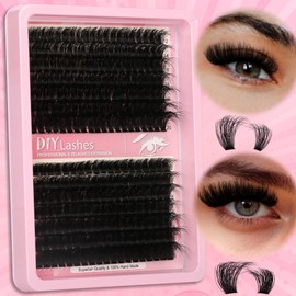 280 Pcs Lash Clusters Extensions Kit - 80D 100D 12-20mm Faux Mink Individual Eye with D Curl Fluffy Wispy Lash Clusters for DIY Lash Extension at Home