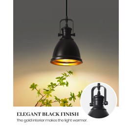 COTTMIC Black Pendant Lights Kitchen Island 3 Pack, Vintage Pendant Light, 6.5’’ Farmhouse Pendant Light Fixtures, Adjustable Height, Pendant Lighting for Dining Room, Living Room, Sink, Bar