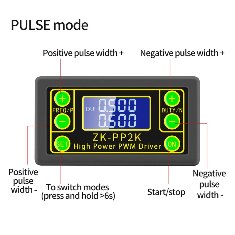 ZK-PP2K Signal Generator PWM Pulse Generator LED Stepper Motor Solenoid