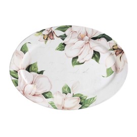 Bico Magnolia Floral Ceramic 16 inch Oval Platter, Microwave & Dishwasher Safe