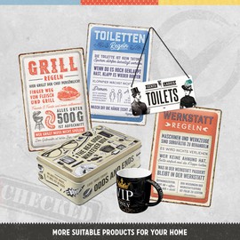 Nostalgic-Art Retro Tin Sign, 20 x 30 cm, Kitchen Rules - Gift Idea for the Kitchen, Vintage Design with Saying, Tin Signs Sayings