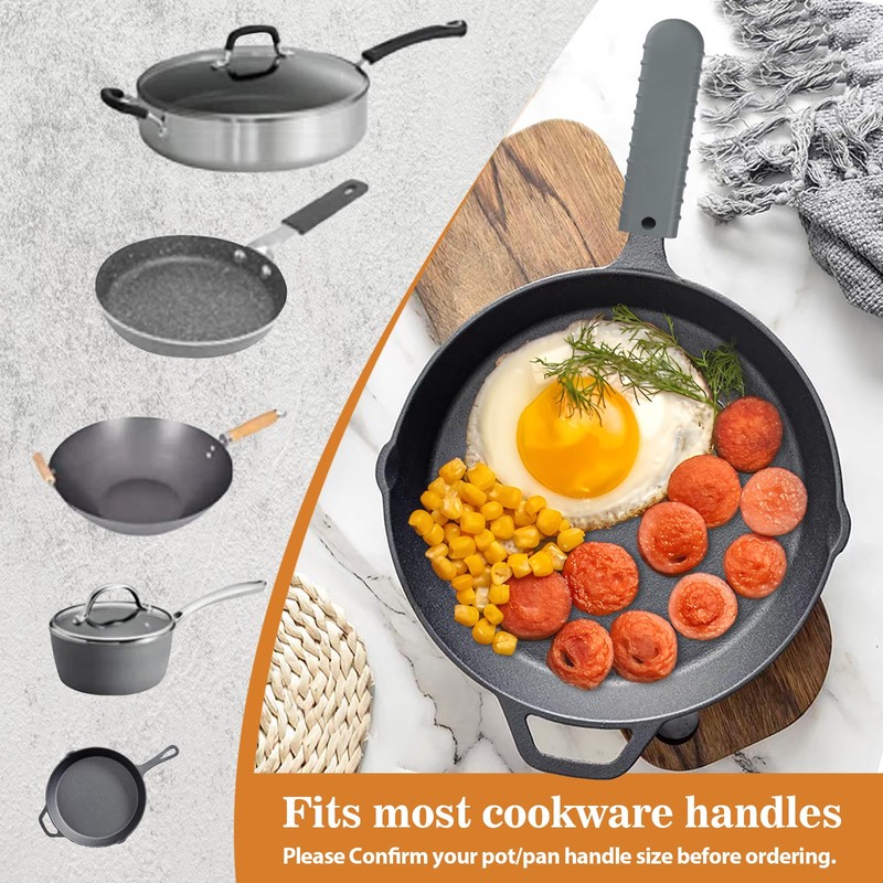 Webake Cast Iron Handle Cover, Silicone Hot Handle Cover Holder