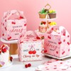 Marspark 24 Pcs Cherry Treat Boxes Pink Favor Bags with